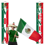 Viva Mexico Front Door Banner Mexican Independence Day Decoration September 16Th Party Hanging Sign Indoor Outdoor Supply