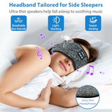 Adjustable Headband Headphones, Sleeping Headphones With Ultra-Thin Speakers, Bluetooth Headband For Side Sleepers, Yoga, Running, Workout, Travel-Grey