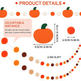 4 Pieces Thanksgiving Felt Garland Set Pom Pom Garland Thanksgiving Wo