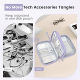 Tech Pouch - Lightweight Electronics Organizer Travel Case, Double Layers Cable Organizer, All-In-One Storage Bag For Charger, Cord, Phone, Flash Drive, Accessories