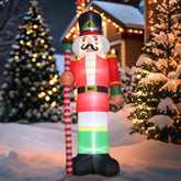 11.8 Ft Christmas Inflatable Decorations, Large Nutcracker Propeller Built-In Bright Led Light Blow Up For Yard, Garden,