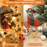 Lipstick Rechargeable Fairy Lights Battery Operated, Twinkle Lights With Timer, Led String Lights For Bedroom, Christmas