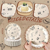 100 Pcs Cowboy Party Plates Decorations Western Cowboy Birthday Paper Plates Disposable Rodeo Bachelorette Party Dinner Tableware Set For Western Themed Birthday Baby Shower Decorations