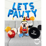 9 Pc Blue 16" "Let's PAWty" Balloons Banner Pet Dog/Cat Happy Birthday Decor