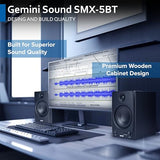 Sound SMX-5BT 5 Studio Monitor Speakers with Bluetooth - 60W RMS Power, TRS/RCA/Aux Inputs, Acoustic Tuning, Active/Passive Pair for Home Studio, DJ,