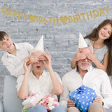 Gold Happy 96Th Birthday Banner, Glitter 96 Years Old Woman Or Man Par