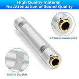 1/4 Inch Trs/Ts Female To Female Gold-Plated Coupler (2 Pack), 1/4" Trs Stereo And Ts Mono Jack Adapter Joiner, 6.35Mm Extension Gender Changer Converter Connectors For Amplifier Speaker Guitar Sound