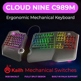 C989 Ergonomic Mechanical Keyboard For Pc - Kailh Linear Red Switches - Rgb Light Up Led Backlit With Usb - Ergo Split Key Board With Macro