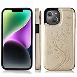 iPhone 15 Plus 6.7 inch Premium Leather Case with Tempered Glass Screen Protector and Card Holder Wallet Stand