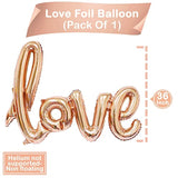 , Big Rose Gold Love Balloon Letters - 36 Inch, Pack Of 14 | Heart Bal
