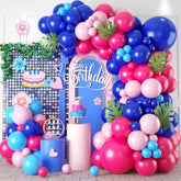 Blue & Hot Pink Balloon Arch Kit: Tropical Party Decor