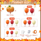 Fall Balloon Arch Kit: Orange, Burgundy, Yellow Balloons with Pumpkins