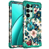 For Galaxy S24 Ultra Case,Three Layer Heavy Duty Shockproof Protection Hard Plastic+Soft Silicone Full Body Drop Protective Case For Samsung Galaxy S24 Ultra,All Green