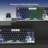 Sk80 75% Keyboard With Color Multimedia Display Mechanical Gaming Keyboard Creamy Sound, Wired Hot Swappable Gasket Mount Rgb Custom Key Board, Pre-Lubed Stabilizer For Mac/Win, Black Kanagawa