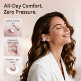 Clip-On Open Ear Earbuds with Detachable Butterfly Earrings, Bluetooth 6.0 Wireless Headphones for Women, 40H Playtime, Comfortable Fit for Small