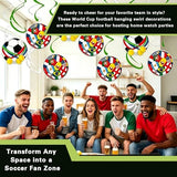 44CT Soccer Hanging Swirl for Soccer Party Supplies, Soccer Flag Hanging Swirls Theme Birthday Party Decorations