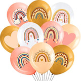 45 Pcs Boho Rainbow Balloons 9 Styles Baby Shower Party Decorations Rainbow Heart Latex Balloons Bohemian Theme Decor For Birthday Wedding Neutral Happy Supplies