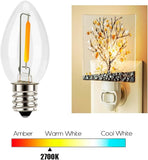 C7 Candelabra LED Light Bulbs E12 Chandelier Base Warm White 2700K Clear Bulbs 4 Pack
