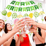 Birthday Decorations,Green Margarita Happy Birthday Banner With Martini Hanging Swirl Streamers, Margarita Party Decorations Accessory For Women Man