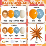 Fall Thanksgiving Balloon Arch Kit: Orange, Blue & Gold Boho Decor