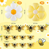 140 Pcs Bee Balloons Garland Kit,Yellow Black White Balloons With Bee Stickers Gold Confetti Daisy Foil Balloons For Honey Bee Birthday Baby Shower Spring Theme Party Decoration