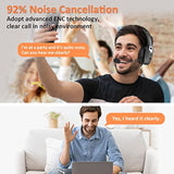 Bluetooth Headset With Microphone, Trucker Bluetooth Headset With Ai Noise Cancelling & Mute Button, Wireless On-Ear Headphones 60 Hrs Working Time, For Trucker Home Office Remote Work Zoom