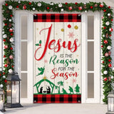 Christmas Jesus Religious Door Cover Xmas Holy Night Door Backdrop Jesus Is The Reason For The Season Decoration For Christmas Party Hanging Decor, 70.8 X 35.5 Inches (Classic)