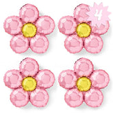 Light Pink Flower Balloon Set - 4 Pc | Groovy Birthday Decorations, Bachelorette, 70S Party Decorations, Baby Shower, Wedding, Photo Booth