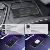 Wireless Charger Car Charging Pad 15W Wireless Phone Charger Fast Non Slip Cell Phone Cordless Charging Mat Compatible With Iphone 11/12/12/14/15 Galaxy S21/S22/S23/24 Note10(C1Pro 30Cm Cable)