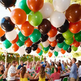 Football Party Balloons – 12" Green, Black, White & Brown Balloons for Sports Theme Decor