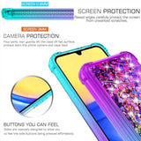 Galaxy A15 5G Case with HD Screen Protector Gradient Glitter Floating Teal/Purple