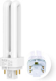 G24Q-1 CFL Light Bulbs 4 Pack 13W T4 Double Tube 3500K Neutral White 800 Lumens 4 Pin Base