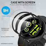 2 Pack for Garmin vivoactive 5 Smartwatch Case, 9H Tempered Glass Screen Protector+ Charger Port, All-coverage PC Protective Cover Bumper