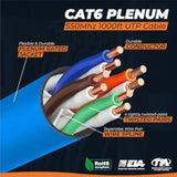 Cat6 Plenum (Cmp) 1000Ft Cable | 550 Mhz, 23Awg 4 Pair, Utp | Fluke Dtx-1800 A