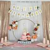 Happy Birthday Banner Shiny Gold Letters Swallowtail Design Party Decorations