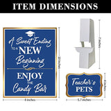 Graduation Candy Buffet Signs, Blue Grad Party Dessert Table Label Set