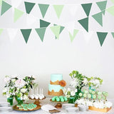32ft Sage Green Pennant Banner Avocado Green Fabric Garland for Parties & Events