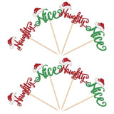 24 Pcs Naughty Or Nice Cupcake Toppers Glitter Santa Hat Merry Christmas Cupcake Picks Naughty Or Nice Cake Decorations For Merry Christmas Santa Happy New Year Holiday Birthday Party Supplies