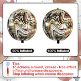 6pcs Black & Gold 22" 4D Marble Agate Balloons for Graduation Party Decor