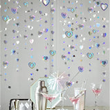40Ft Iridescent 3D Heart Twinkle Star Garland Holographic Paper Streamer Banner For Birthday Mother'S Day Anniversary Engagement Wedding Bridal Baby Shower Hen Valentines Day Party Decoration Supplies