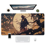 Japanese Style Gaming Mouse Pad, Extended Xxl Desk Mat With Cherry Blossom Art, 31.5 X 15.7 Inches, Non-Slip Base