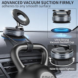 Vacuum Suction Magnetic Phone Holder, 2025 Upgraded Foldable Retractable Suction Cup Car Phone Mount for Magsafe, 360° Adjustable Magnetic Phone