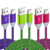 Usb C Cable,Usb To Usb C Cable 10Ft Fast Charging,3-Pack Nylon Braided Type C Charger Cable Android Charger Cord For Iphone 16 15 Pro Max Plus,Samsung Galaxy S25 S24 S23/Note 20/A15 A25 A35 A55 A54