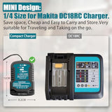 Dc18Rc 18 Volt Lithium Battery Charger Replacement For Makita 18V Lithium-Ion Battery Bl1850 Bl1840B Bl1820 Bl1815 Bl1860 Bl1430 Bl1450 Bl1830 Mini Compact Charger(Not For 14.4V)