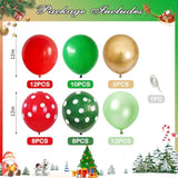 55 Pc Red Green Gold Christmas Latex Balloons Polka Dot Party Decoration