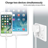 Dual USB Wall Charger 2-Pack 2.4A Fast Charging for iPhone and Samsung