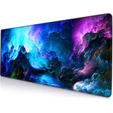 Gaming Mouse Pad, Large Nonslip Rubber Base Mousepad, Keyboard Mouse Mat, Desk Pad With Stitched Edges, 31.5X11.8Inch, Dazzling Galaxy