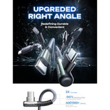 2-Pack 6.6ft 60W USB C to C Cable, Right Angle Nylon Fast Charger for iPhone/Samsung