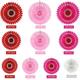 Red Pink Rose Red Hanging Tissue Honeycomb Round Paper Fans Decor Kit For Birthday Girl Kid Shower Bachelorette Wedding Christmas Backdrops Anniversary Party Supplies?11 Packs?
