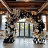 Double Stuffed Black Balloon Arch Kit Various Sizes for Party Decorations